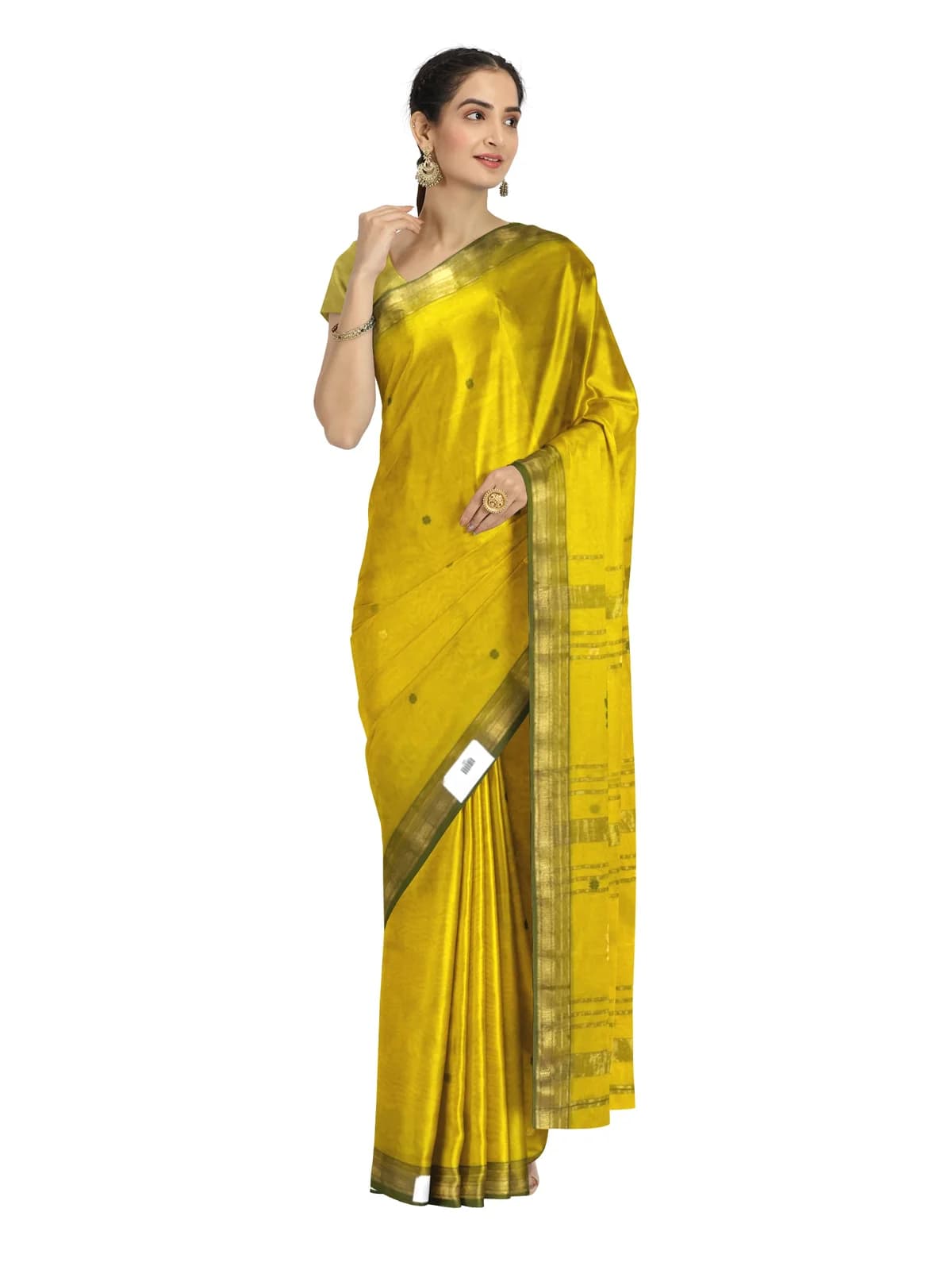 Maheshwari Saree — Yellow